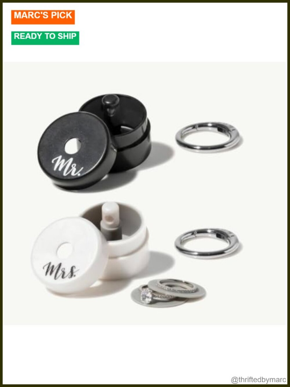Travel Jewelry Box Case Ring Holder Set Locking Lid Compact 2-Pack